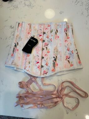 NWT Corset Story Floral Pink Under bust Corset